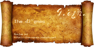 Ihm Ágnes névjegykártya